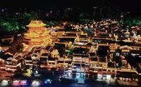 柳州窑埠古镇夜晚的灯光