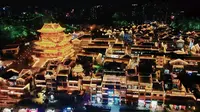 柳州窑埠古镇夜晚的灯光