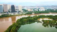 兰州银滩湿地公园航拍