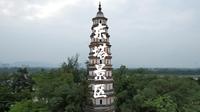 航拍桂平市东塔景区
