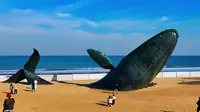 搁浅的巨鲸——烟台金沙滩海滨公园
