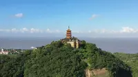 4A景区南通狼山风光航拍4K视频