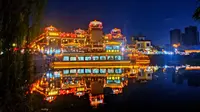 东莞寮步西溪古村夜景不错，被网友称为东莞版“洪崖洞”，吸引了不少人去打卡。
