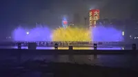 大连东港音乐喷泉一镜到底，拍到手酸！