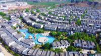 云南省昆明市，石林彝族自治县，航拍石林风景