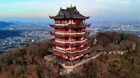 【4K60FPS】长江三矶之首—采石矶/三台阁 日落航拍 安徽马鞍山