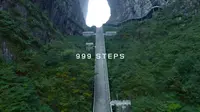 张家界天门洞天梯，路虎揽胜极限越野