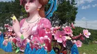 湖美田园景区梅花仙子彩灯花灯灯组调试完毕，河北唐山彩灯花灯工厂，地址:湖南省永州市冷水滩区湖美田园景区，专注中高端彩灯花灯研发设计生产销售施工。#灯光美陈