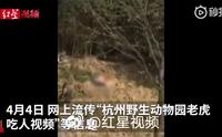杭州野生动物世界辟谣老虎吃人：系多年前他地视频