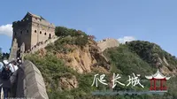 今天去爬金山岭长城了，景区门口还有唱河北梆子的，这么热的天真不容易