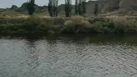 宁夏银川水洞沟旅游区乘船