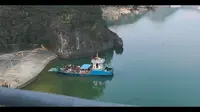 浙江丽水青田石门洞景区船渡（2026年2月19日拍摄）