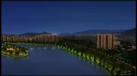 河北省迁西县滦水湾公园、山体、大桥夜景亮化设计案例