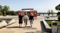 甘肃张掖芦水湾湿地，水天一色广场环境优美的地方