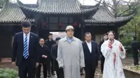 马英九打卡四川眉山三苏祠