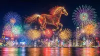 2026中国香港维多利亚港午夜烟花盛景，祝愿祖国繁荣昌盛，新年快乐