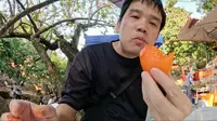 广州南平静修小镇，亲子玩水的好地方，刚好柿子熟了10块一筐皮薄汁多