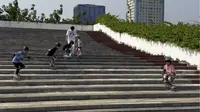 厦门白鹭洲公园滑板啦