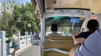 东钱湖小普陀景区的游览车