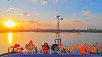 【万物皆可POV】哈尔滨松花江索道 · 江北太阳岛方向第一视角运行实录 | 夕阳橘子海效果