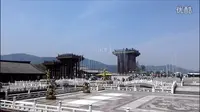 安徽省池州市九华山大愿文化园风景名胜区八功德水广场音乐喷泉表演