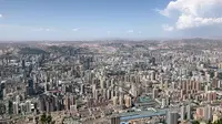 兰州市 三台阁景区俯瞰兰州城市