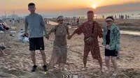 游玩烟台金沙滩，太幸运了看到日落，海岸线长孤独的鲸周边免费！