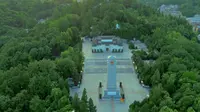 航拍金寨红军广场观革命博物馆
