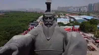 实拍西安汉城湖，国家4A级水利风景区，还有一尊汉武大帝雕像！