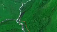 林芝派镇至墨脱的路线，派墨公路全程约67公里