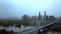 航拍兰州银滩湿地公园