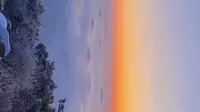 泰山拱北石迎接新春第一缕阳光云海雾凇