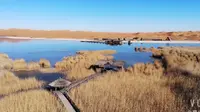 腾格里沙漠之月亮湖景区