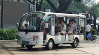 【pov】（本线路招手即停）佛山顺峰山公园观光车  顺峰山公园牌坊北门↺美的体育广场