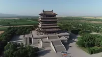 山西永济：航拍鹳雀楼景区