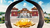 丁达尔现象下的徐州宝莲寺夕景