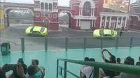天津泰达航母主题公园   赛车表演