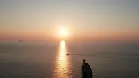 北海紫霞湾日落