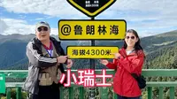 在鲁朗林海终于看到了羞涩的南迦巴瓦峰！