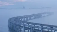 航拍大连，星海湾大桥—中国最长双层跨海大桥