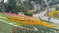 广州市白云区云台花园里面的大花坛钟中午12点报时