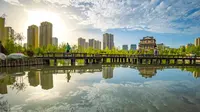幸福的阿克苏有个幸福公园很漂亮