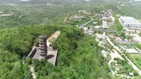 永平古镇：航拍北宋武陵寺塔（永寿旧县城古塔）