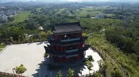 国庆假期航拍家乡沙琅新城公园