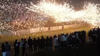 深圳光明农场大观园打火花表演