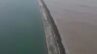 启东圆陀角雾中的双色海