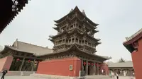 实拍万荣东岳庙，开门就是中华第一木楼飞云楼，古人这造楼技术绝了