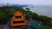 航拍湖南省岳阳市岳阳楼，Aerial photograph of Yueyang Tower, Yueyang City, Hunan Province，游乐场