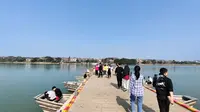 宋代遗产赣州古浮桥，千年悬江造福后世，游人众多感叹古人智慧