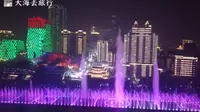 柳州的音乐喷泉，没想到三四线小城市，也有这么美的喷泉！